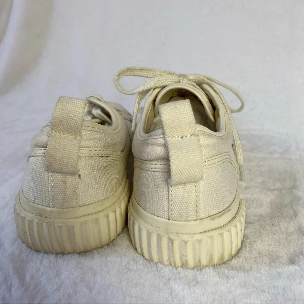 Zara Off White Canvas Aesthetic Sneakers - Picture 6 of 8